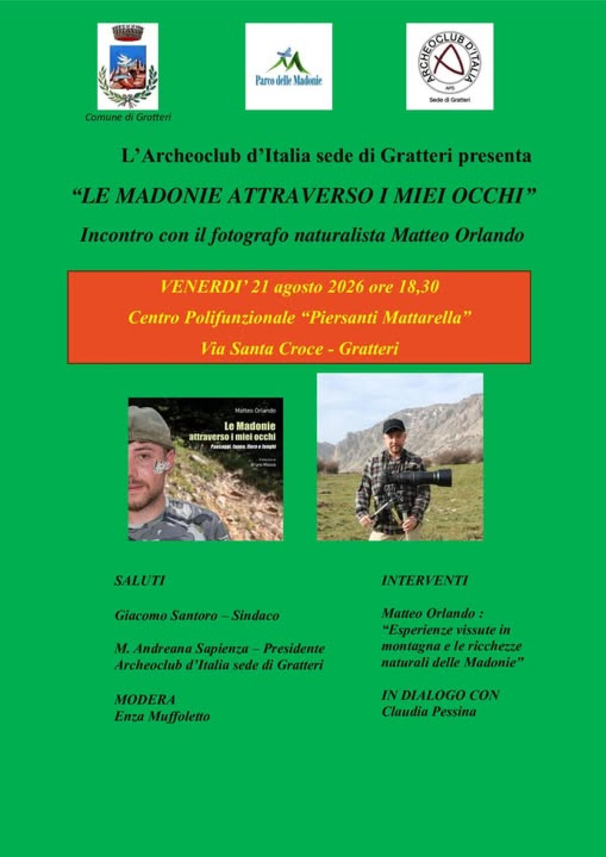 Gratteri: serata con il fotografo Matteo Orlando e il suo libro sulle Madonie - 