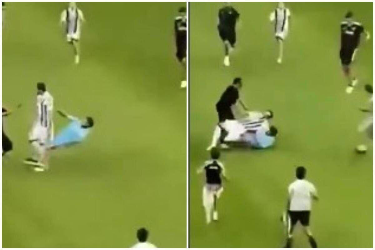 Juventus, invasione di campo e intervento killer di un tifoso su Gatti - Video - 