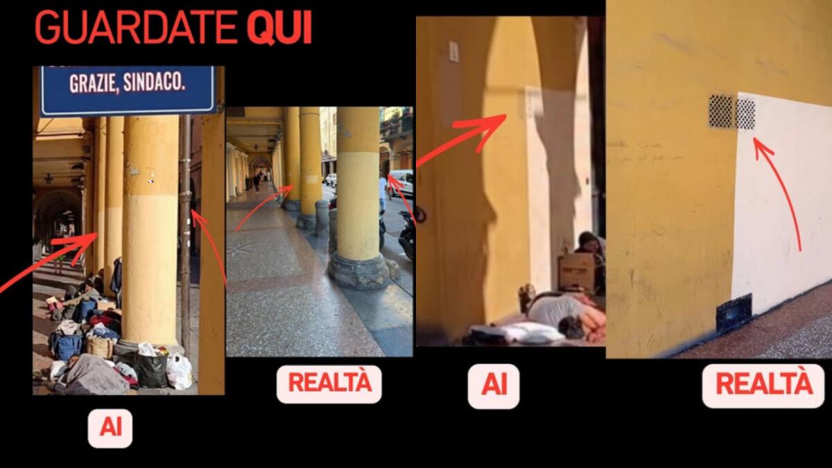 Bologna, immagini di clochard sotto i portici: erano foto create o modificate con l'intelligenza artificiale - 