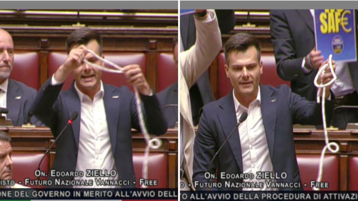 Alla Camera Ziello agita un cappio contro la clausola di salvaguardia: 'Svendete la sovranità, fermatevi' - 