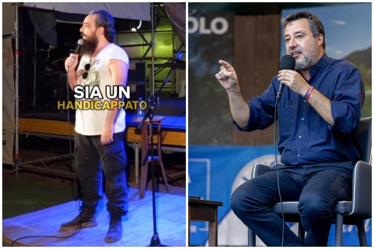 Il comico e la gag su Salvini che fa discutere: "Penso sia handicappato" - 