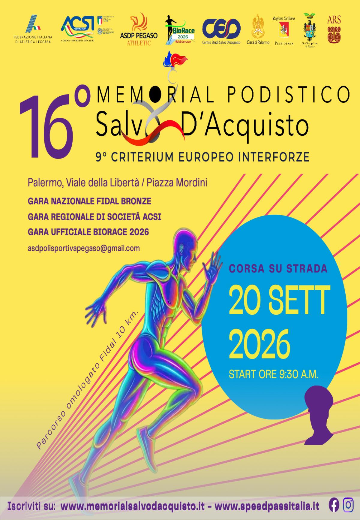 Limitazioni alla circolazione per il 16° Memorial Podistico Salvo D'Acquisto: ordinanza integrativa n.1528 - 