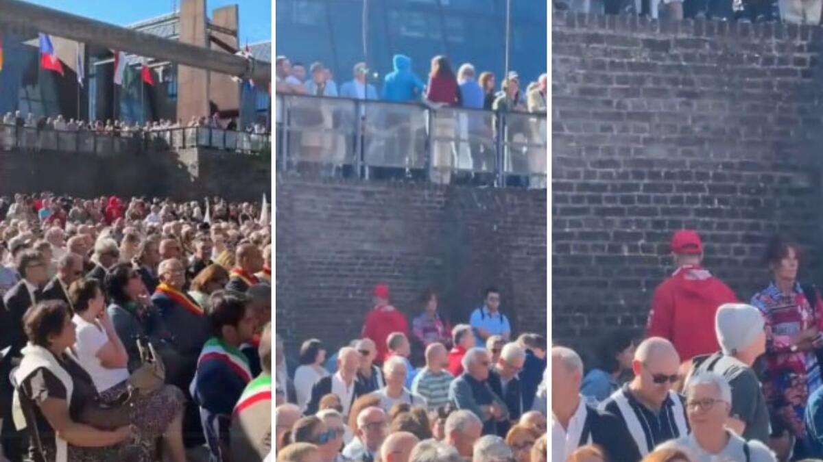 Marcinelle, polemica durante la commemorazione: FGtB si gira di spalle a La Russa; governo accusa la Cgil, Landini smentisce - 