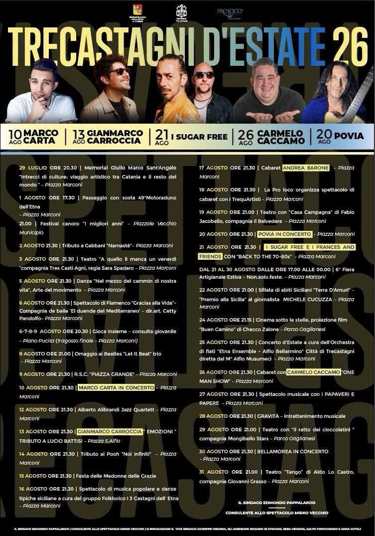 Programma completo Trecastagni Estate 2026