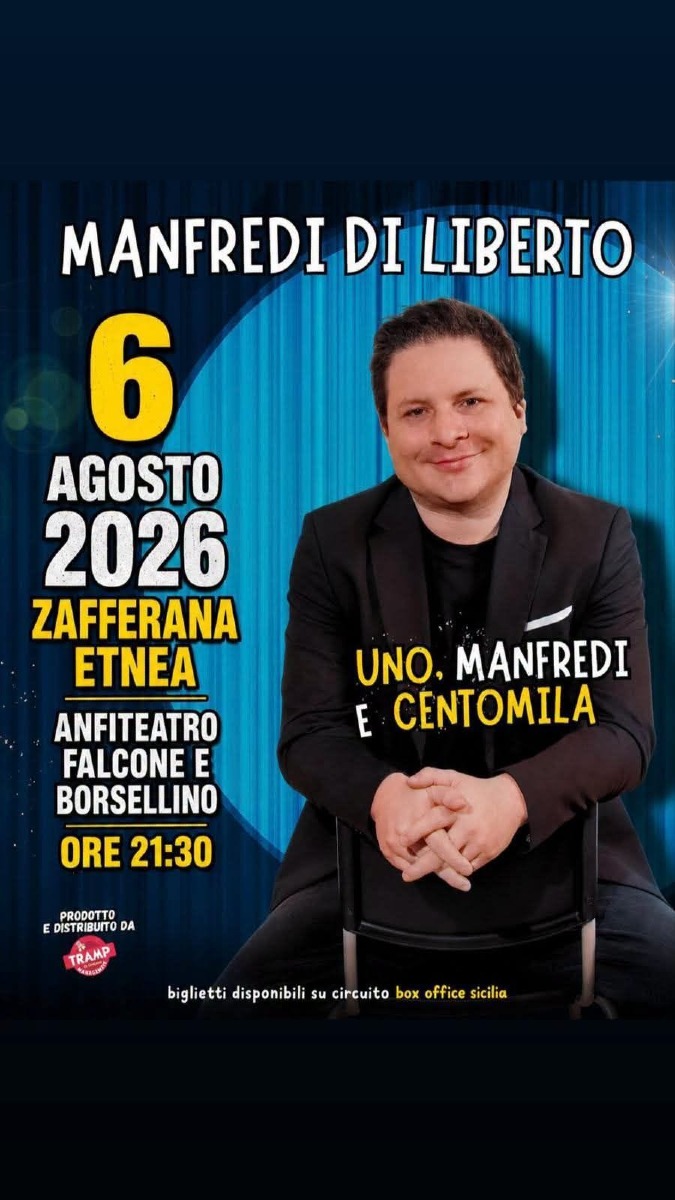 Locandina spettacolo Manfredi Di Liberto a Zafferana