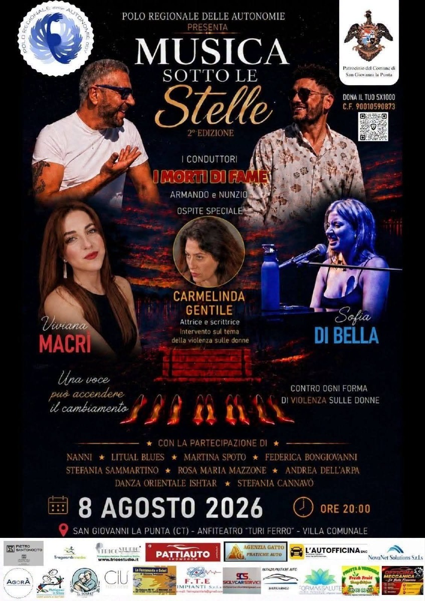 Locandina Musica sotto le stelle a San Giovanni la Punta