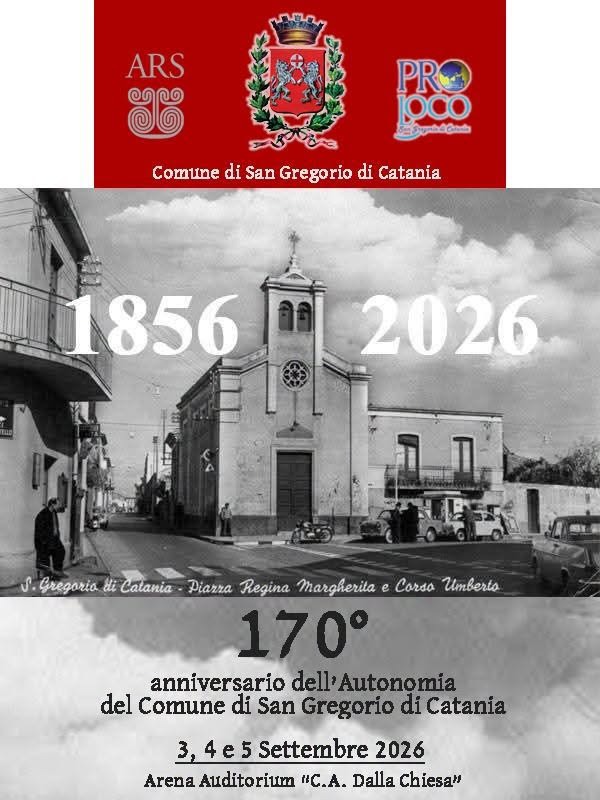 Locandina anniversario dell'Autonomia del Comune di San Gregorio di Catania