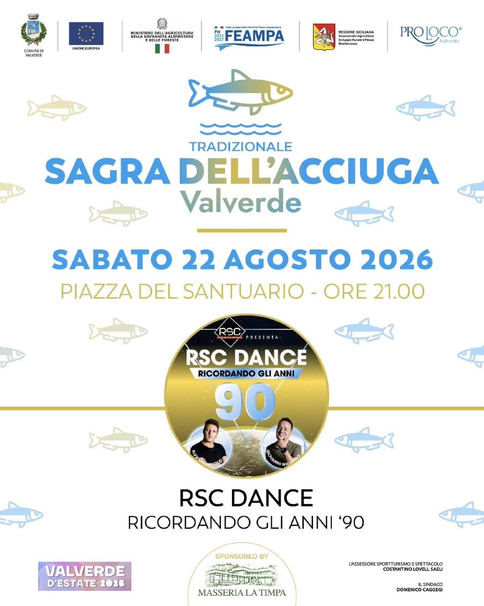 Locandina sagra dell'acciuga e RSC dance a Valverde