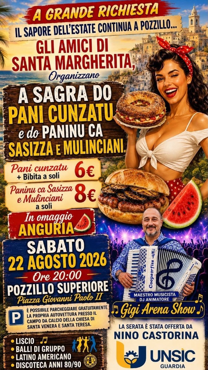 Locandina della Sagra do pani cunzatu e do paninu ca sasizza e mulinciani