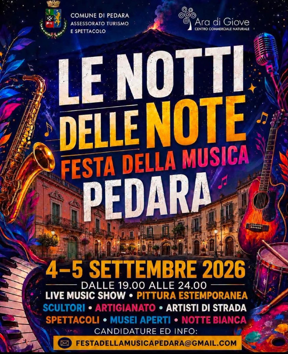 Locandina "Le notti delle note" a Pedara