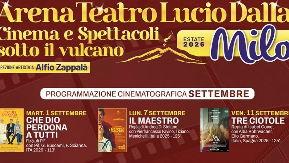 Cinema e Spettacoli sotto il Vulcano: la programmazione di settembre all'Arena Teatro Lucio Dalla di Milo - 