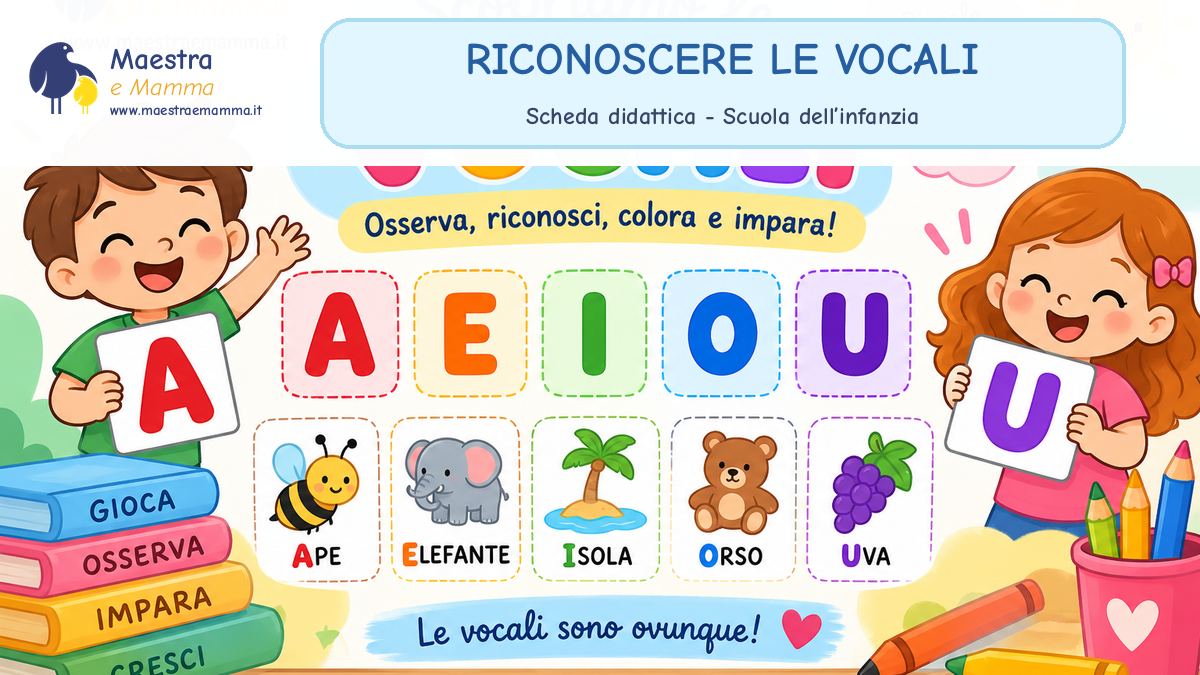 Riconoscere le vocali: scheda didattica per la scuola dell’infanzia - 