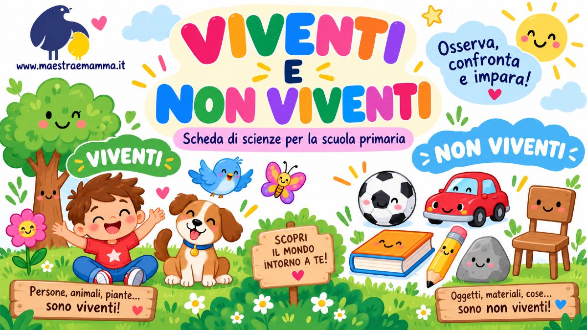 Viventi e non viventi: scheda didattica di scienze per la primaria - 