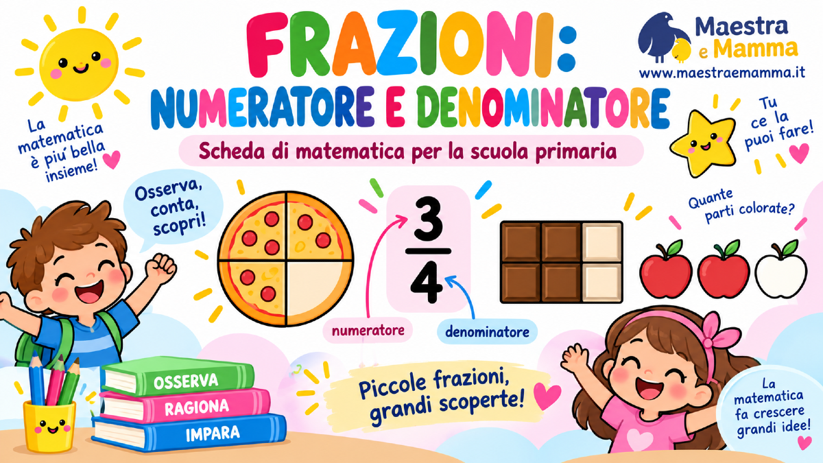 Frazioni: numeratore e denominatore – scheda didattica per la scuola primaria - 