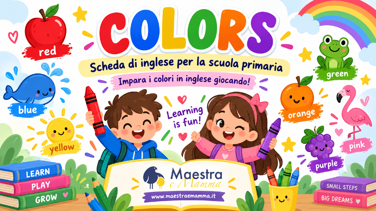 Colors in inglese: scheda didattica sui colori per la scuola primaria - 