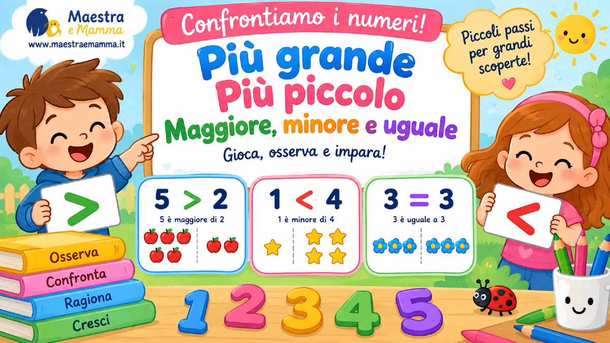 Numero più grande e più piccolo: scheda didattica per l’infanzia
