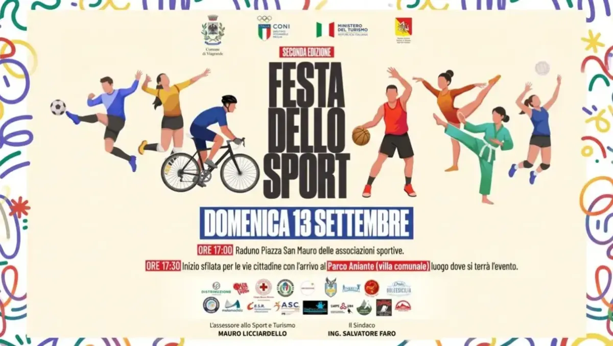 A Viagrande la Festa dello Sport: parata, screening sanitari e dj set il 13 settembre - 