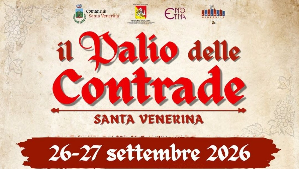 Santa Venerina si prepara: Palio delle Contrade e Mini Palio il 26-27 settembre 2026 - 
