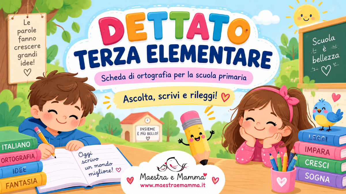 Dettato per la classe terza: scheda di italiano da stampare - 