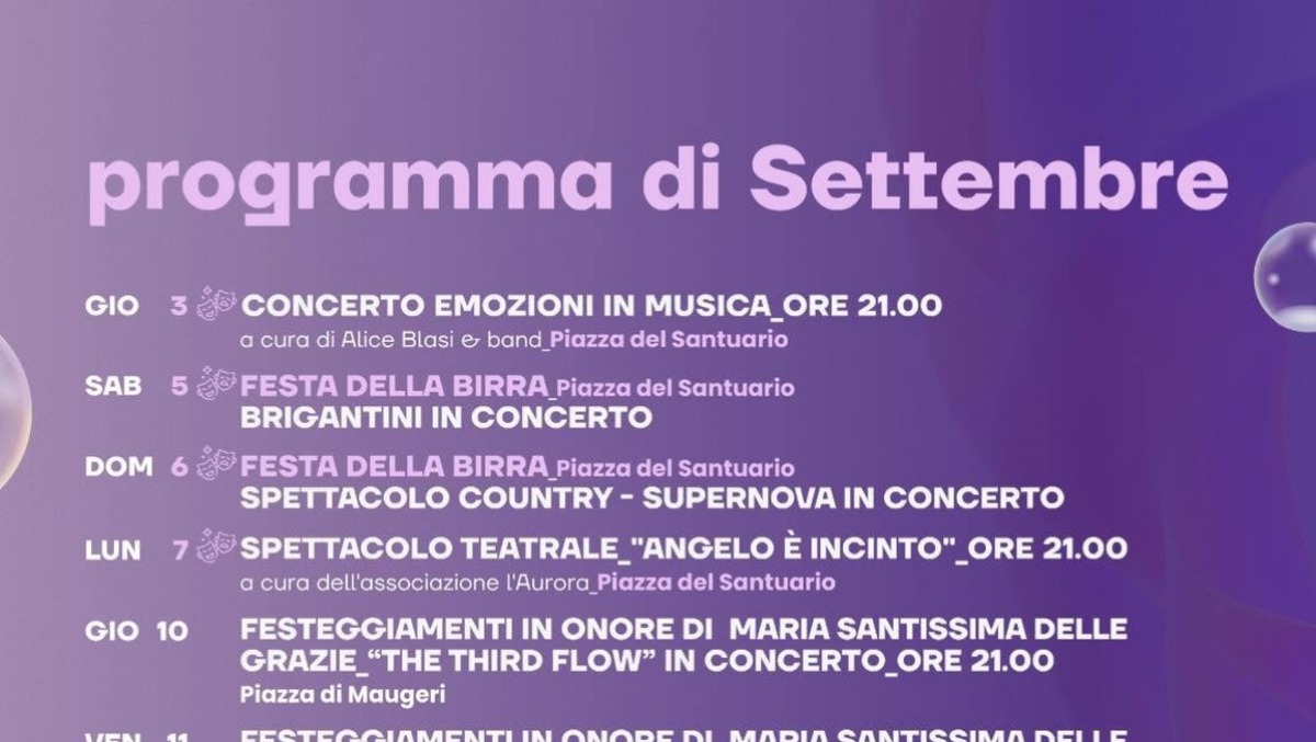 Valverde: ultimi appuntamenti d'estate tra musica, teatro e sport (10-20 settembre) - 