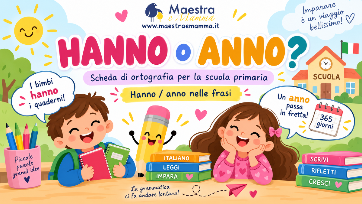 Hanno o anno? Scheda di ortografia per la scuola primaria - 