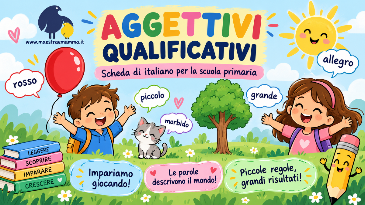 Aggettivi qualificativi: scheda didattica di italiano per la scuola primaria