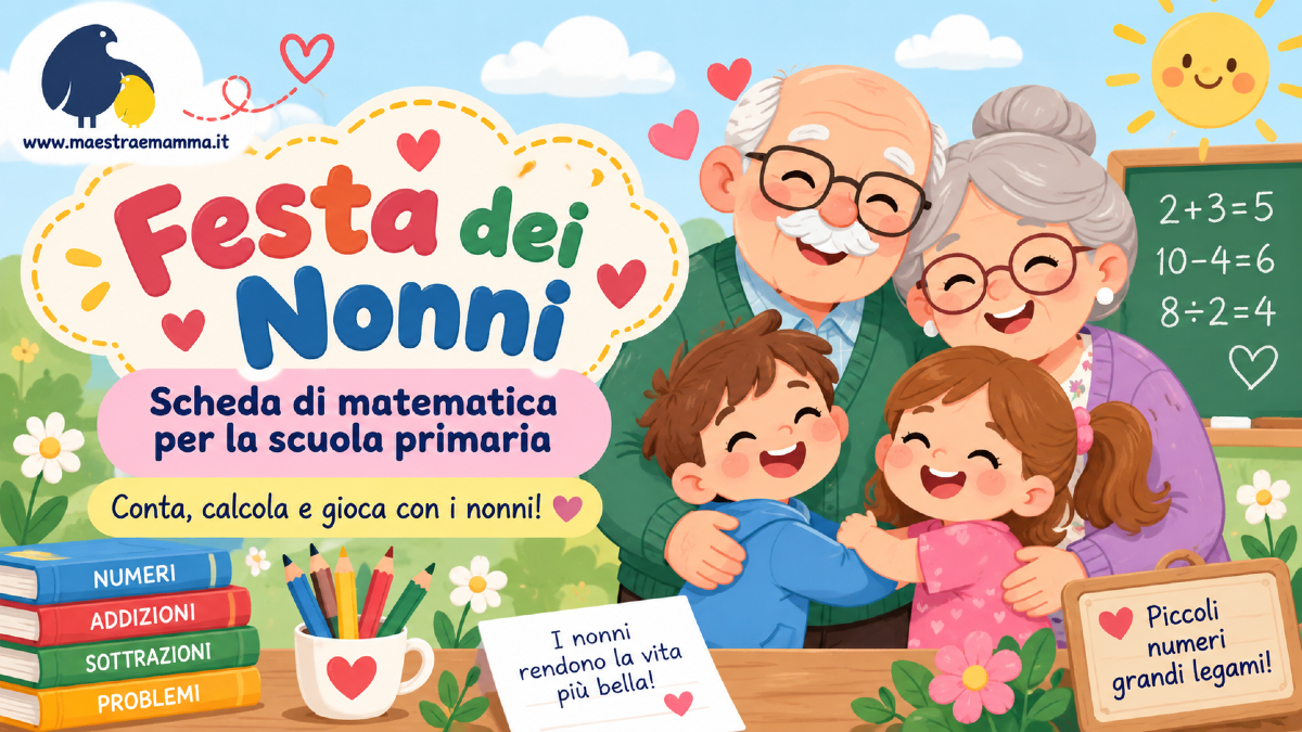 Festa dei Nonni: scheda di matematica per la scuola primaria - 
