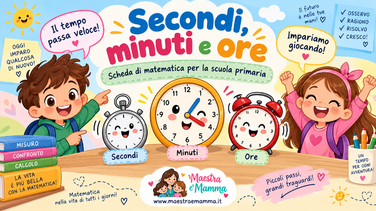 Secondi, minuti e ore: scheda didattica sul tempo per la primaria - 