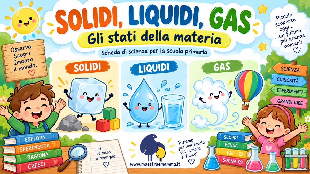 Solidi, liquidi e gas: scheda didattica sugli stati della materia per la primaria - 