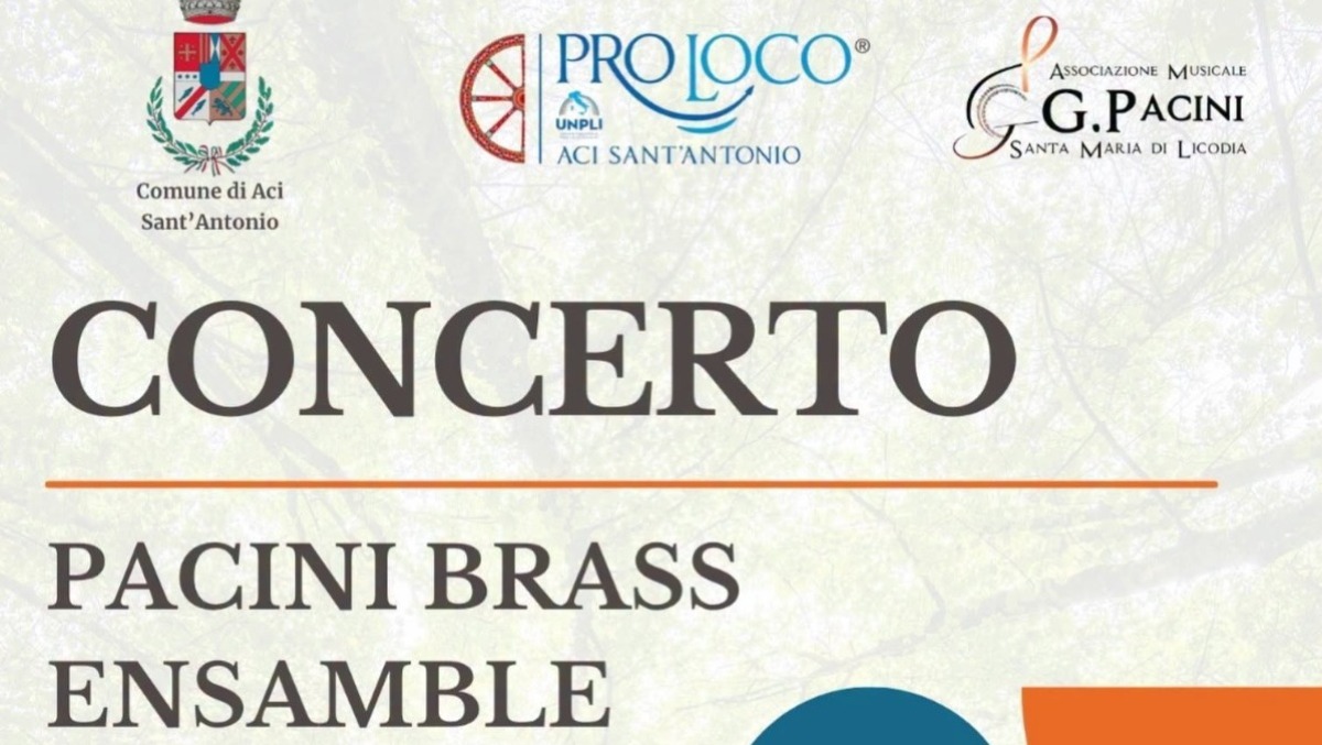 Aci Sant'Antonio: stasera il concerto del "Pacini Brass Ensemble" nella corte di Palazzo Cantarella - 