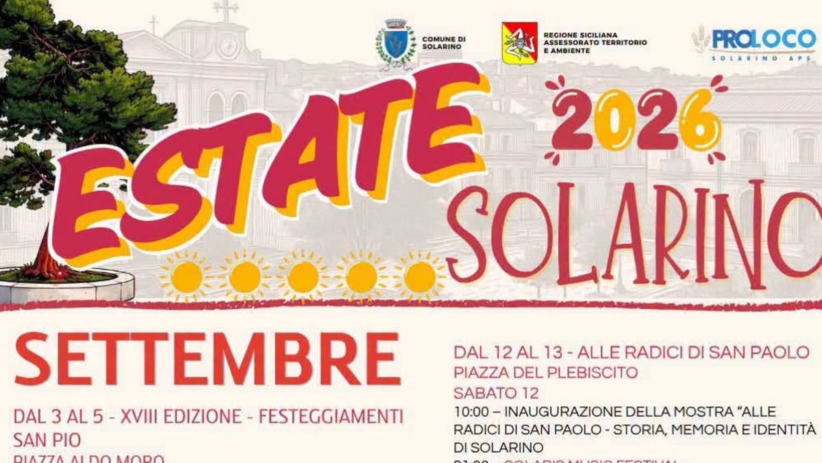 Solarino, il calendario di Estate Solarino 2026: concerti, tradizioni e la Festa della Madonna delle Lacrime - 