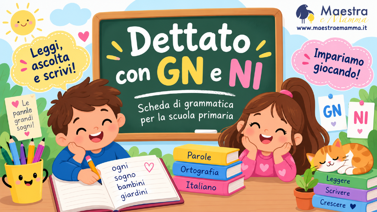 Dettato con GN e NI: scheda di grammatica per la scuola primaria - 
