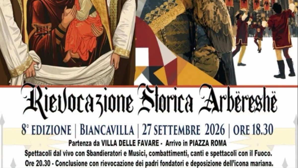 Biancavilla: 8ª Rievocazione Storica Arbëreshë, corteo e deposizione dell'icona mariana - 