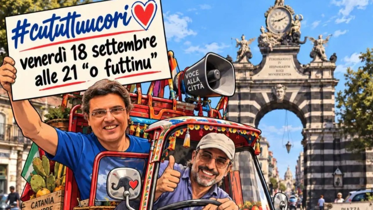 Salvo La Rosa e Giuseppe Castiglia in 'O' Futtinu' a Catania: spettacolo gratuito in Piazza Palestro - Credit Foto Catania AiAi