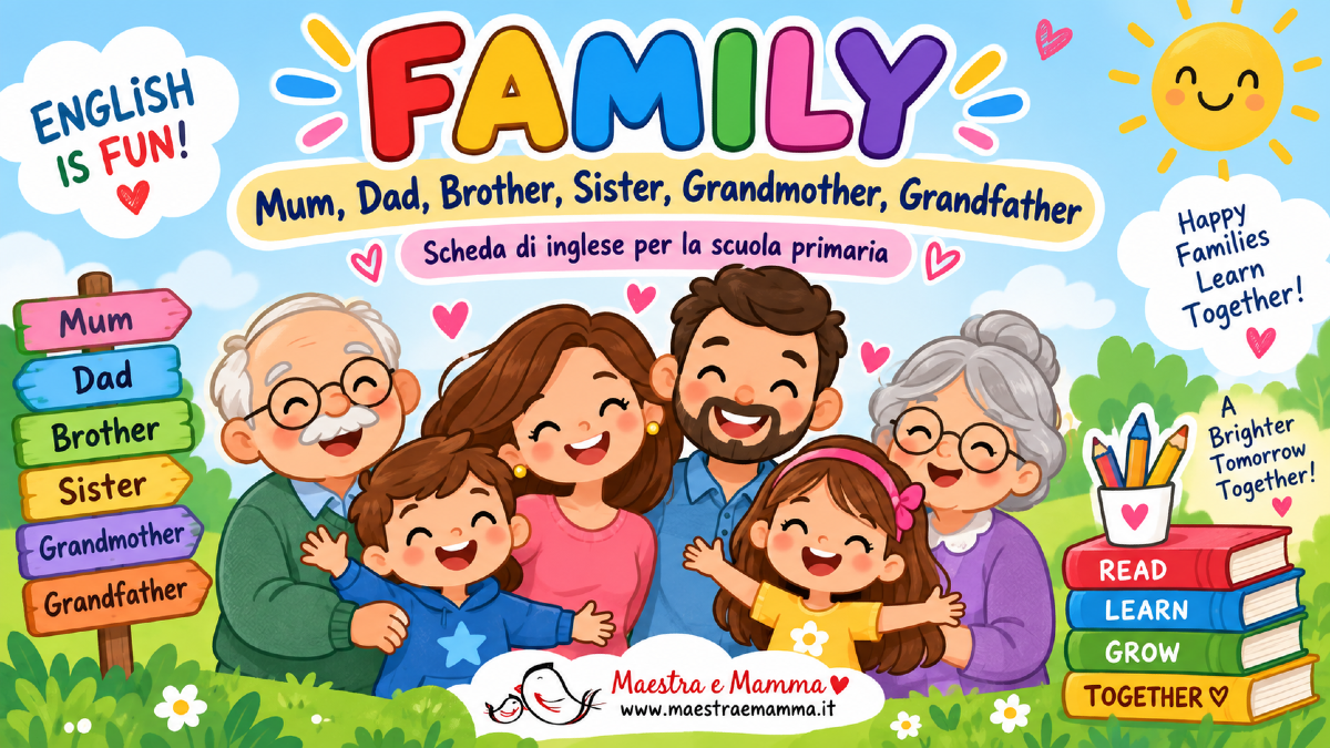 Family in inglese: scheda didattica per la scuola primaria - 