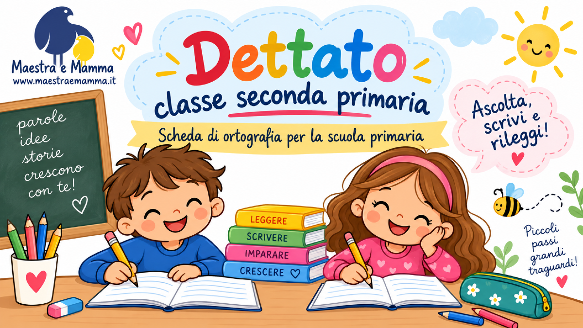 Dettato classe seconda primaria: scheda di ortografia da stampare - 