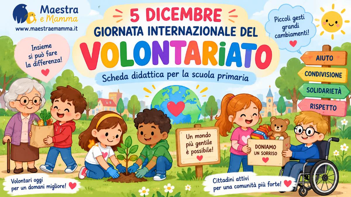 5 dicembre: scheda didattica sulla Giornata internazionale del volontariato per la primaria