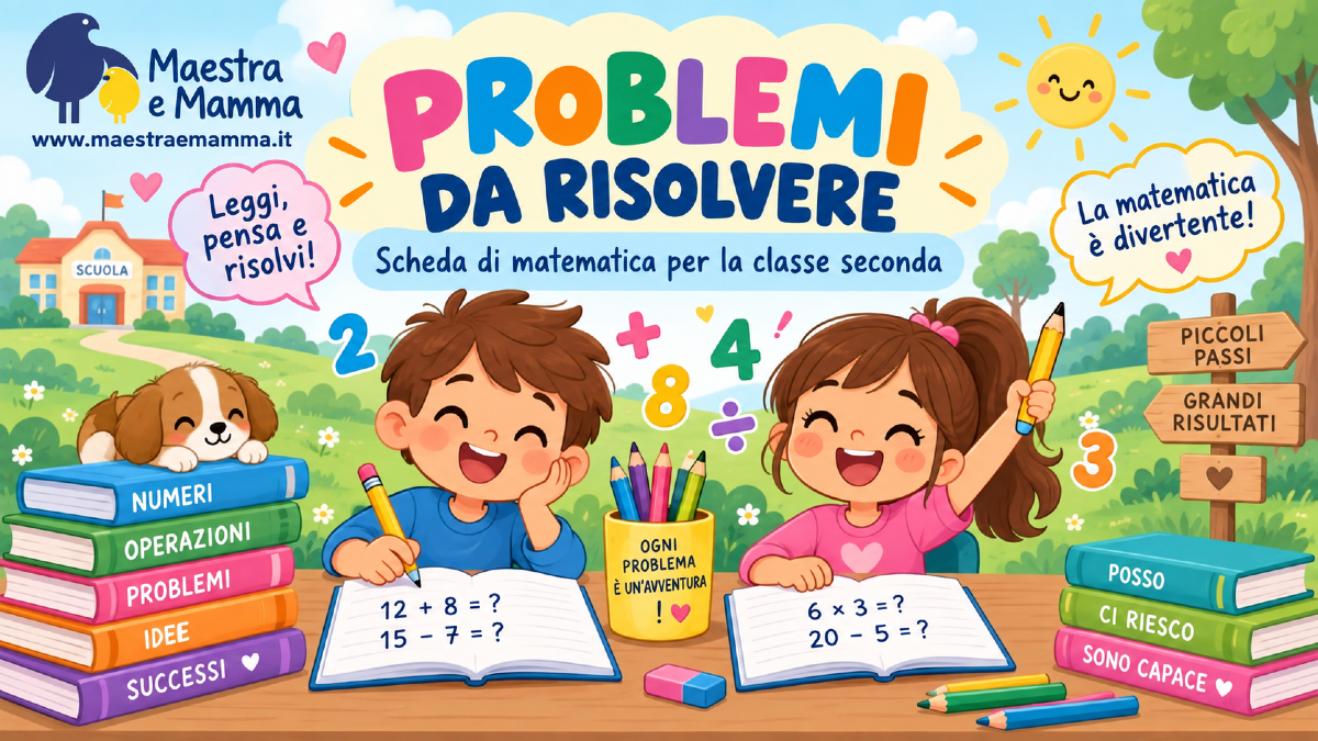 Problemi da risolvere per la seconda primaria: scheda di matematica - 