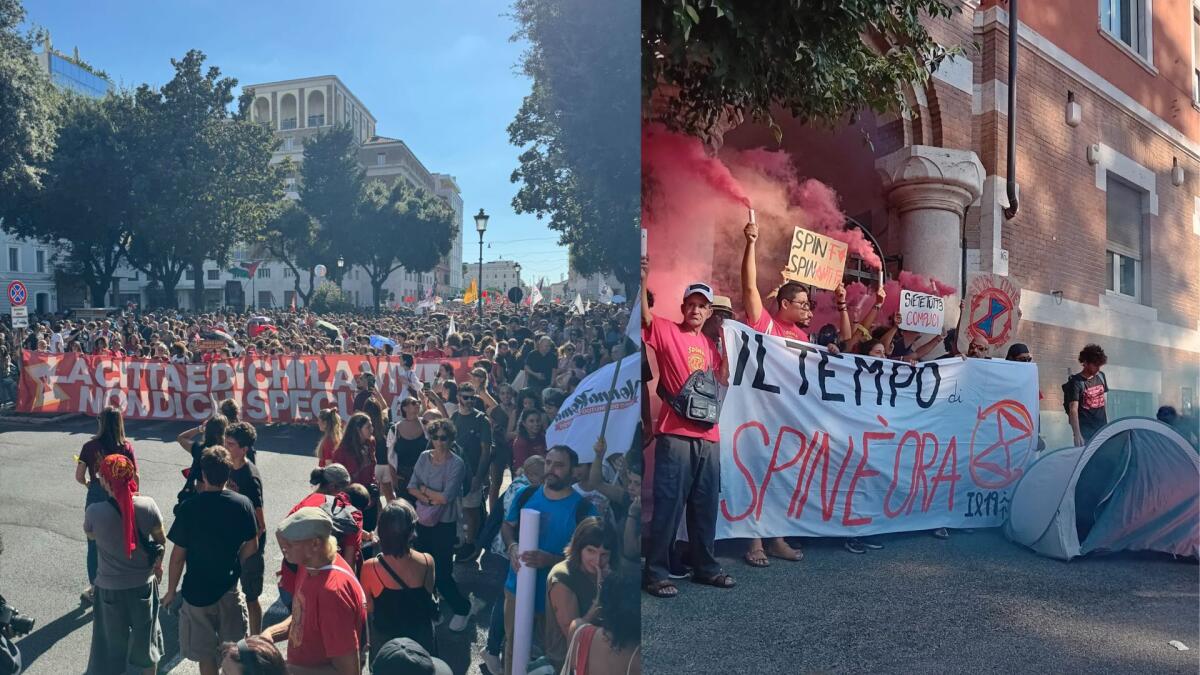 A Roma il corteo per Spin Time: gli organizzatori parlano di 50.000 persone per restituire il palazzo alla città - 