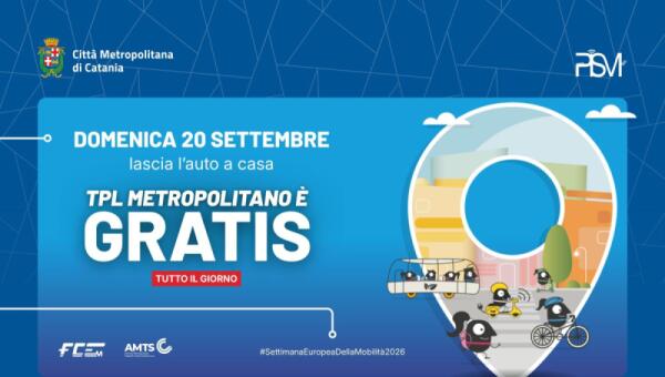 Settimana Europea della Mobilità: domenica 20 settembre TPL metropolitano gratuito a Catania