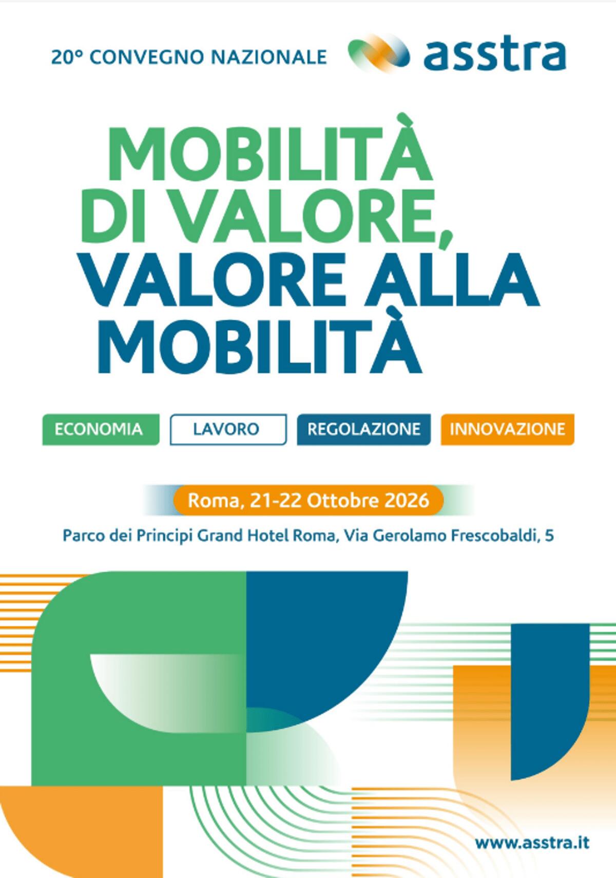 Tpl, il 21 e 22 ottobre a Roma il 20° convegno di Asstra - 