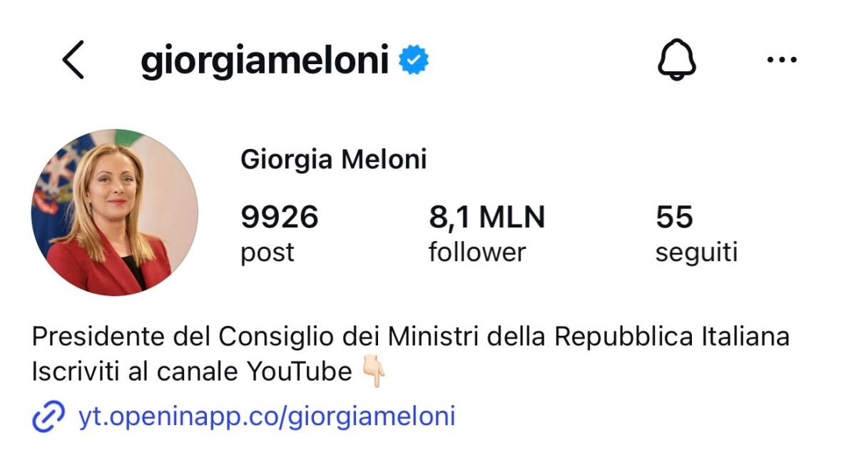 Meloni 'premier' anche sui social: domina per like e 44,7 mln di visualizzazioni a settembre - 