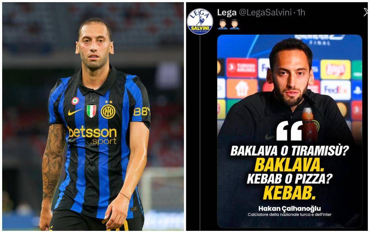 "Preferisce il kebab... alla pizza": la Lega 'punge' Calhanoglu sui social - 