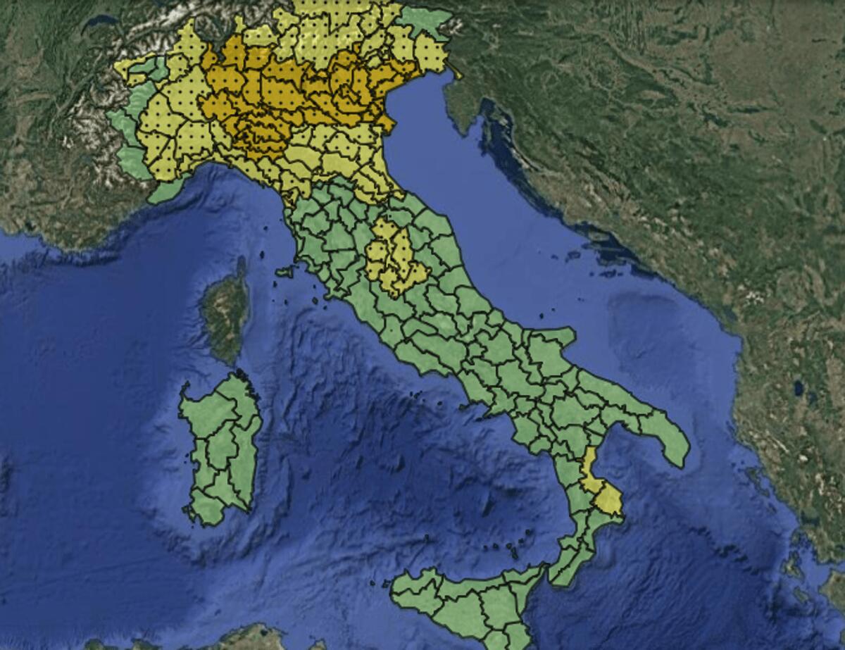 Maltempo, allerta meteo arancione e gialla per temporali 9 settembre: la mappa delle regioni a rischio - 