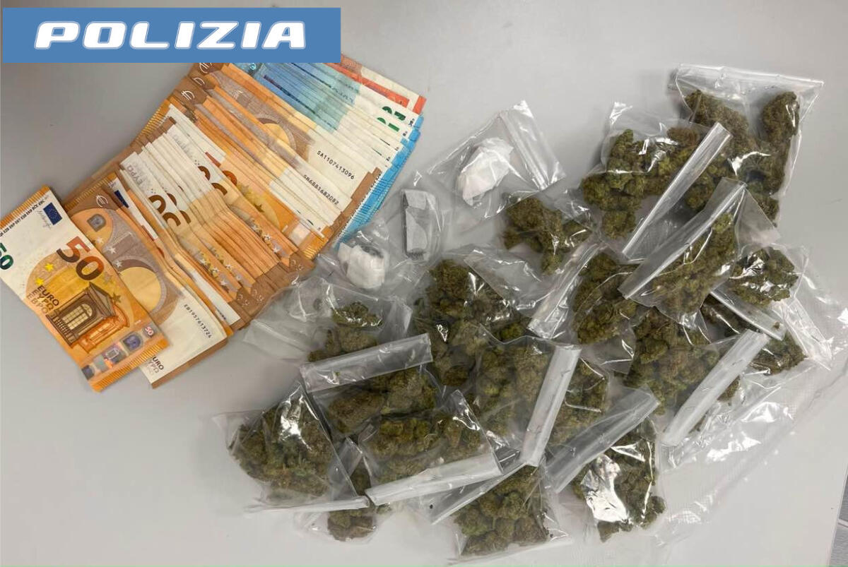 Catania: arrestato 18enne pusher con 200 g di marijuana, 25 g di hashish e 2.075 euro - 