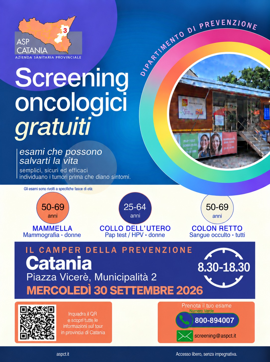Prevenzione oncologica: il Camper dell’ASP a Catania il 30 settembre con screening gratuiti - 