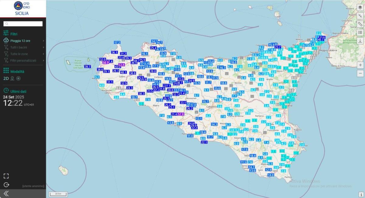 Allerta meteo in Sicilia: Protezione Civile segnala 100.000 punti critici e chiede interventi urgenti prima delle piogge - 