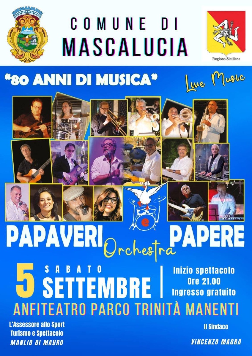 Locandina concerto Papaveri e Papere a Mascalucia