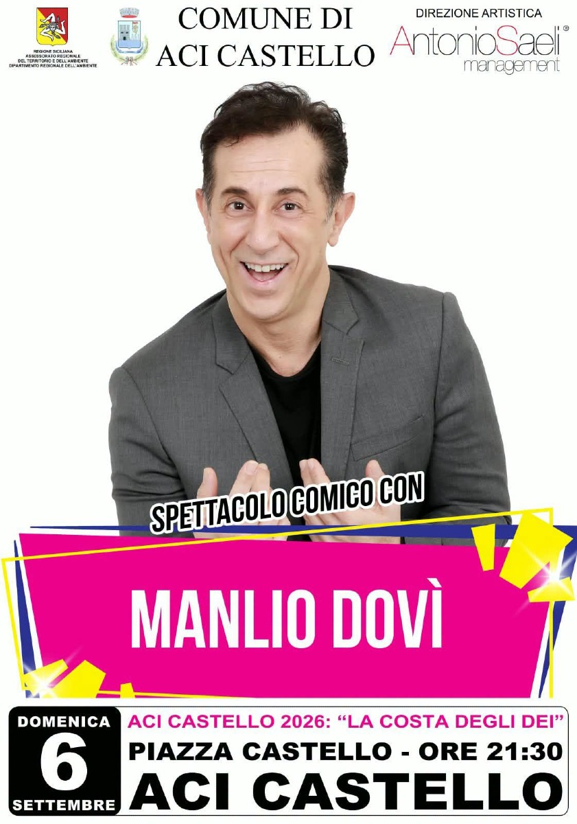 Locandina ufficiale Manlio Dovì a Aci Castello