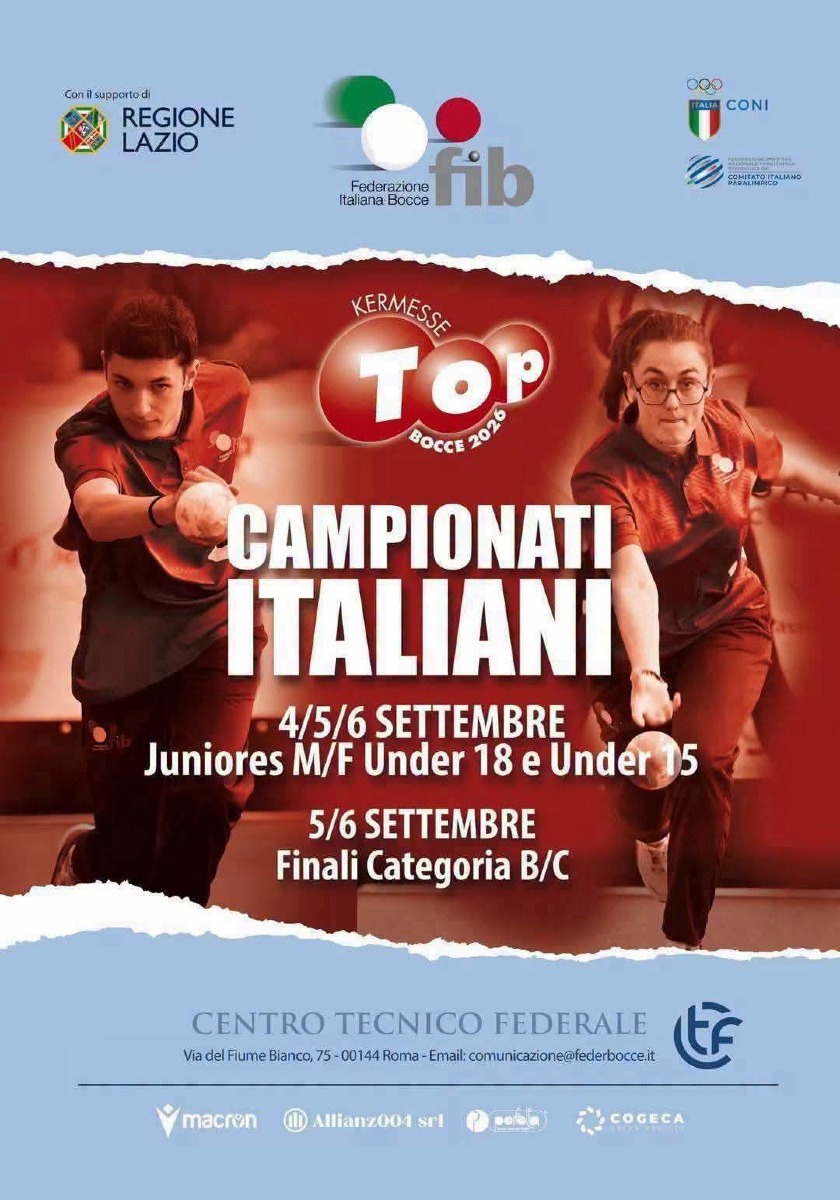 Locandina dei campionati italiani di bocce